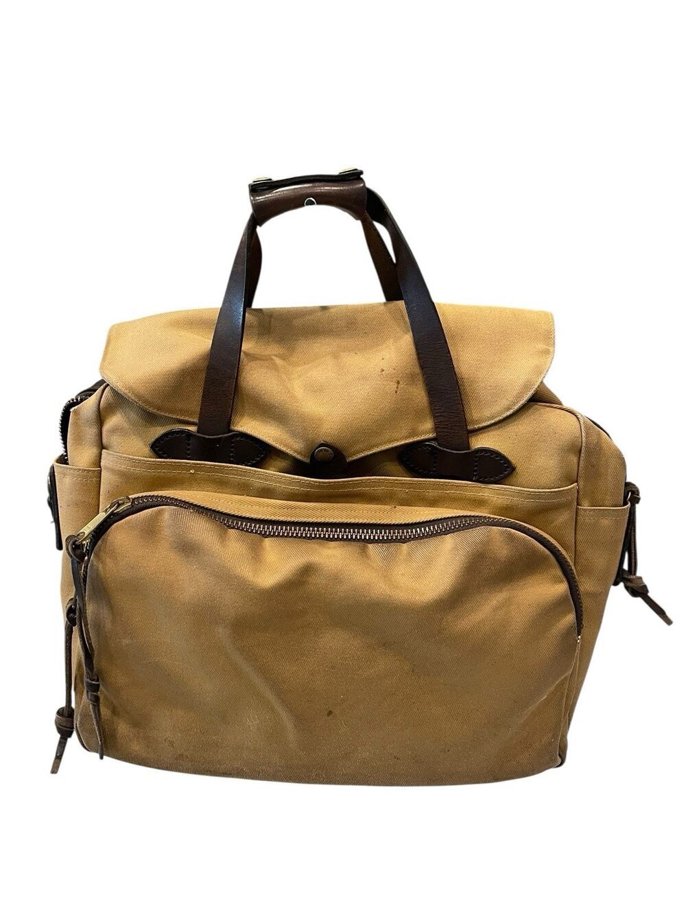 Filson 258 Rugged Twill Padded Computer Bag | Tan Patina | Talon Era Made in USA